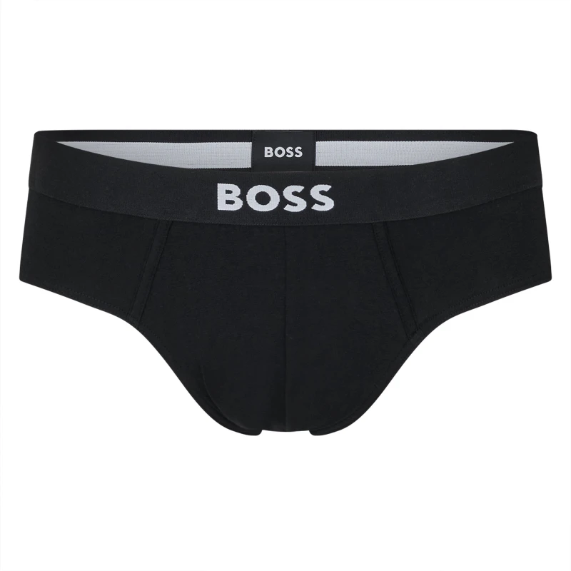 Image of Boss Three-pack of logo-waistband briefs - Black XL
