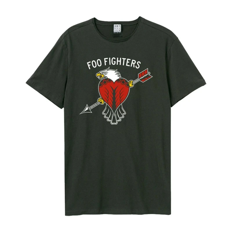 Image of Amplified Amplified Men Eagle Tattoo Foo Fighters T-Shirt in Charcoal Size: Small Charcoal S Male 5063470409457