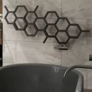Image of 502x1126mm Terma Hex Designer Radiator Horizontal Black Single Panel - Black