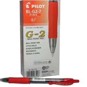 Image of Original Pilot Gel Ink Retractable Rollerball Pen 0.4mm Line Red