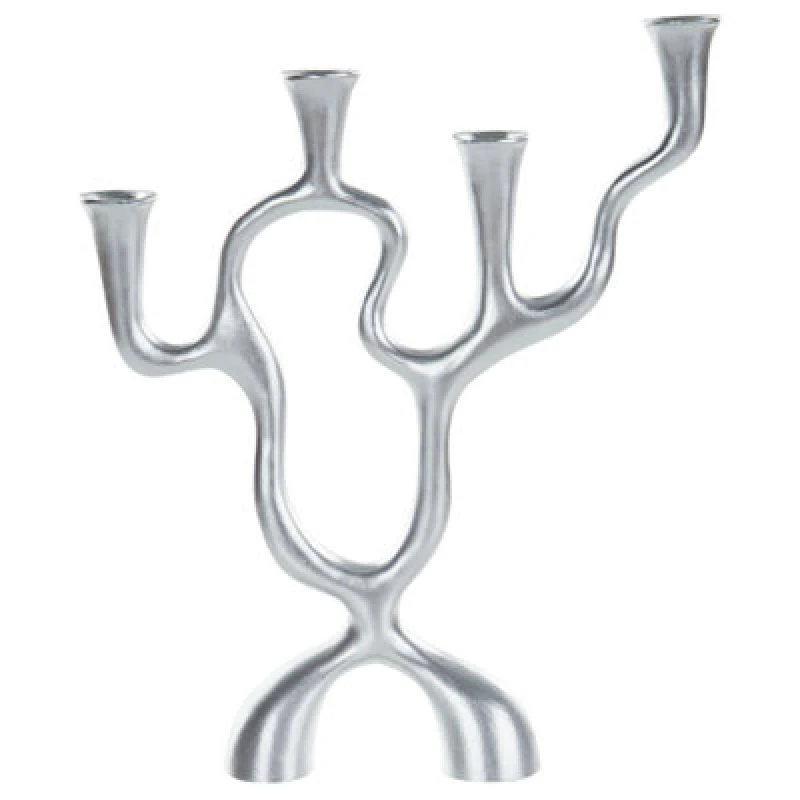 Image of Beliani Candle Holder Famoes Metal 41cm Silver