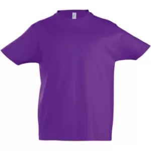 Image of SOLS Kids Unisex Imperial Heavy Cotton Short Sleeve T-Shirt (6yrs) (Dark Purple)