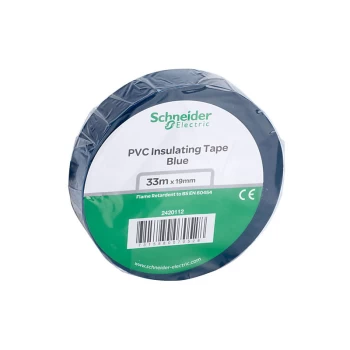 Image of Schneider Electric - 2420112 PVC Tape 19mm x 33m Blue