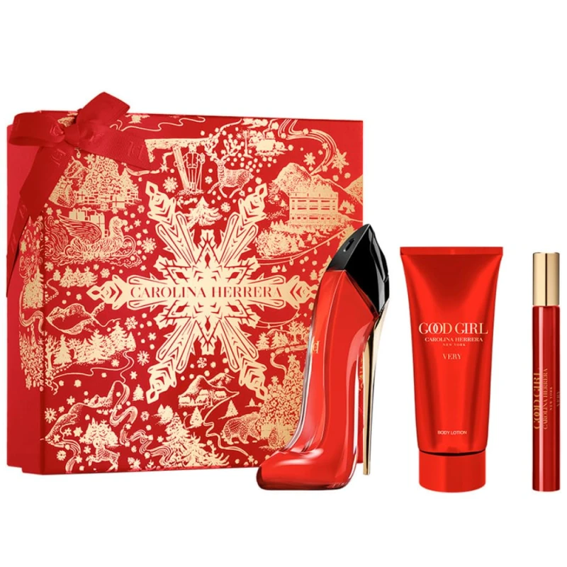 Image of Carolina Herrera Very Good Girl Gift Set 80ml Eau de Parfum + 100ml Body Lotion + 10ml EDP