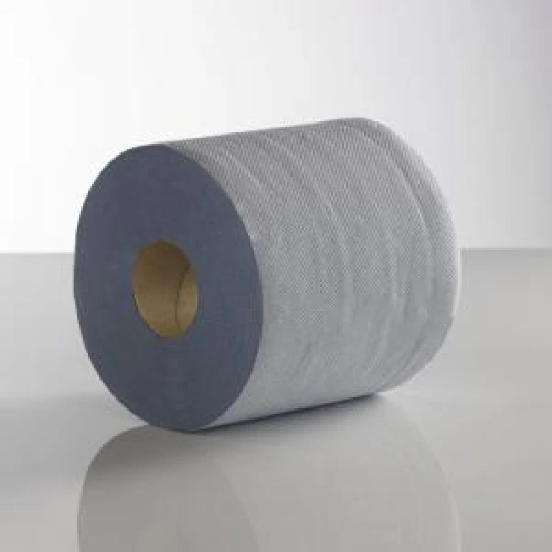 Image of 2 Ply Blue Laminated Embossed Centrefeed 120m rolls - 6 rolls 166mm CTSTBCF120