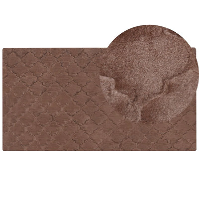 Image of Beliani Faux Fur Rug Gharo Brown 80 X 150 Cm