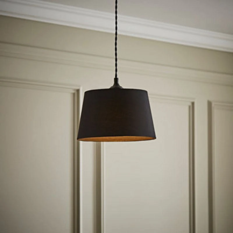 Image of ValueLights ValueLights Aspen Black Tapered Easy Fit Pendant Lamp Shade Size: Small Black Small Unisex 5016529274087