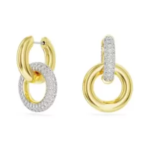 Image of Dextera White Gold-tone plated Asymmetric Interlocking loop Hoop Earrings 5668818