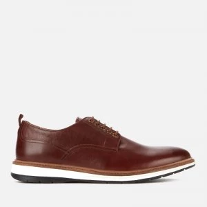 Image of Clarks Mens Chantry Walk Leather Derby Shoes - Dark Tan - UK 8