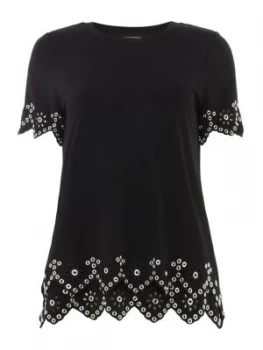 Image of Michael Kors Embellished crew neck top Black