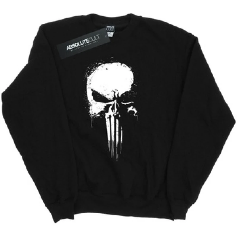 Image of Marvel The Punisher Spray Skull Sweatshirt Black female