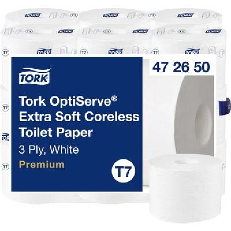 Image of Tork OptiServe Extra Soft Coreless Toilet Paper 3ply White T7 (18 Pack)