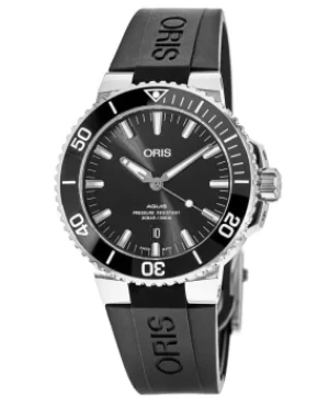 Image of Oris Aquis Date Black Dial Black Rubber Strap Mens Watch 01 733 7732 4124-07 4 21 64FC 01 733 7732 4124-07 4 21 64FC