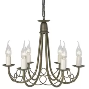 Image of 6 Bulb Chandelier Hanging Pendant LIght Black Gold LED E14 60W Bulb