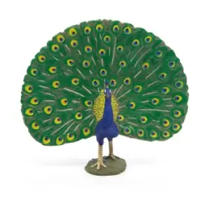 Image of Papo Farmyard Friends Peacock Toy Figure, 3 Years or Above,...