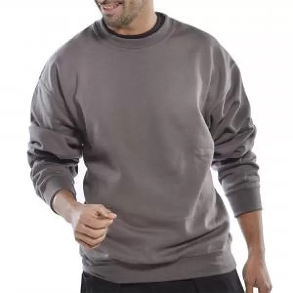 Image of Click Polycotton Sweatshirt Grey Small