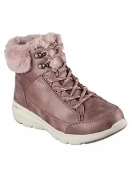 Image of Skechers Glacial Ultra Lace Up Ankle Boots, Mauve, Size 6, Women
