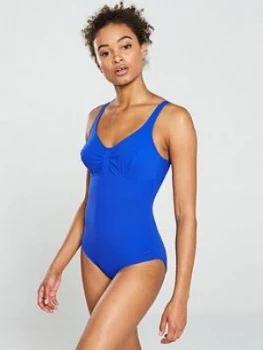 Image of Speedo Sculpture Aquagem Swimsuit - Blue, Size 46, Women