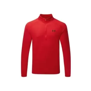 Image of Under Armour Tech 2.0 1/2 Zip Red/Black - L