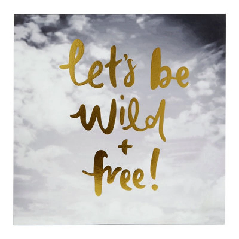 Image of Premier Housewares Let's Be Wild + Free Wall Plaque Gold