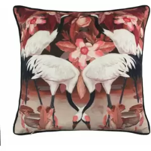 Image of Scatter Box West Lake Digital Printed Piped Feather Filled Cushion, Blush, 45 x 45 Cm