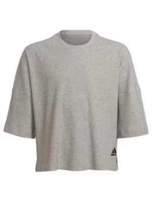 Image of adidas Older Girls Yoga Sweat Top, Grey, Size 7-8 Years, Women