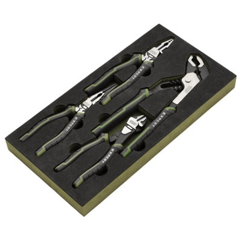 Image of Draper Expert 4 Piece High Leverage Pliers Set in Foam Tray 09778