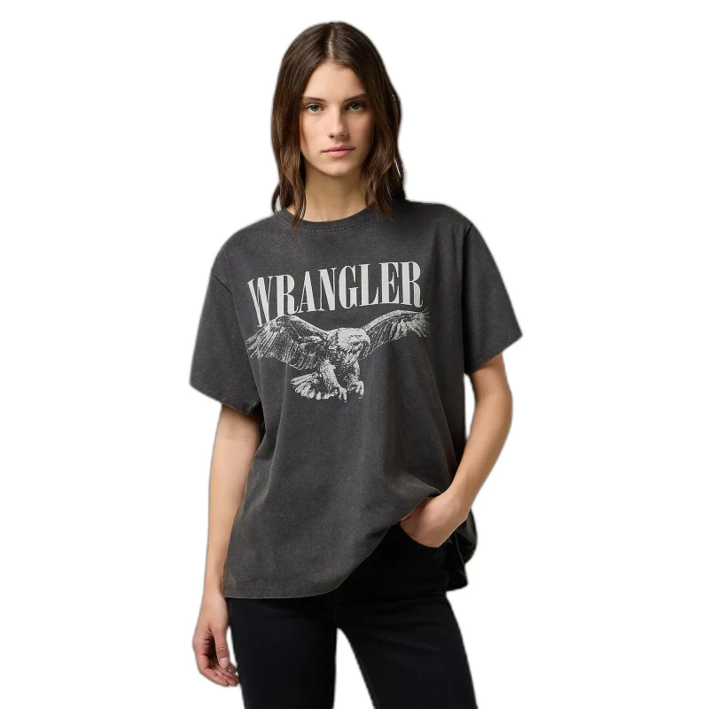 Image of Wrangler Girlfriend Tee, Black, Size S, Women Black WMFMF Female S