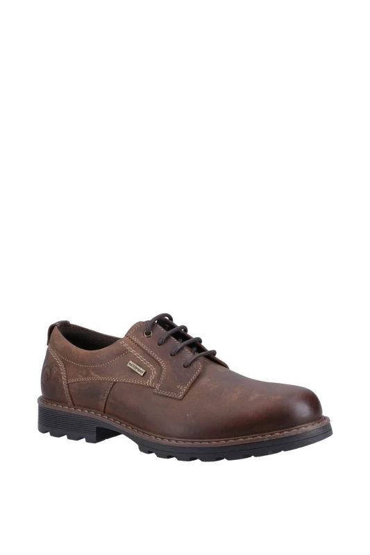 Image of Cotswold Mens Tadwick Waterproof Leather Shoes UK Size 11 (EU 45) Dark Tan COT835-DRKTAN-11