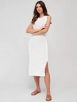 Image of Tommy Hilfiger Cotton Linen Blend Crochet Beach Dress &ndash; Cream Size M Women