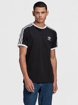 Image of adidas Originals California 3-Stripe T-Shirt - Black, Size 2XL, Men