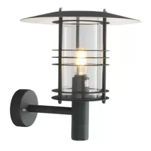 Image of Stockholm 1 Light Outdoor Wall Lantern Light Black IP54, E27
