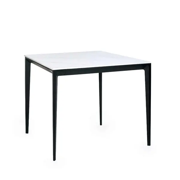 Image of Julian Bowen Miami Square Stone Top Dining Table - White Marble MIA107