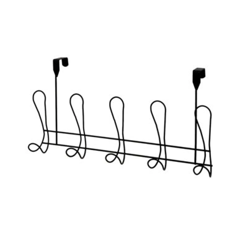 Image of Showerdrape Lyrical Over Door Storage Hooks Black