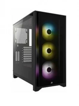 Image of Corsair Icue 4000X RGB Tempered Glass Mid-Tower Black Case