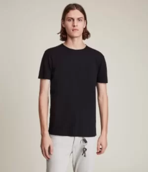 Image of AllSaints Mens Regular Fit Figure Short Sleeve Crew Neck T-Shirt, Black, Size: S