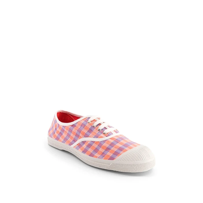 Image of Bensimon Womens Trainers Bensimon Lacets Summer Checks Jaune Female 36