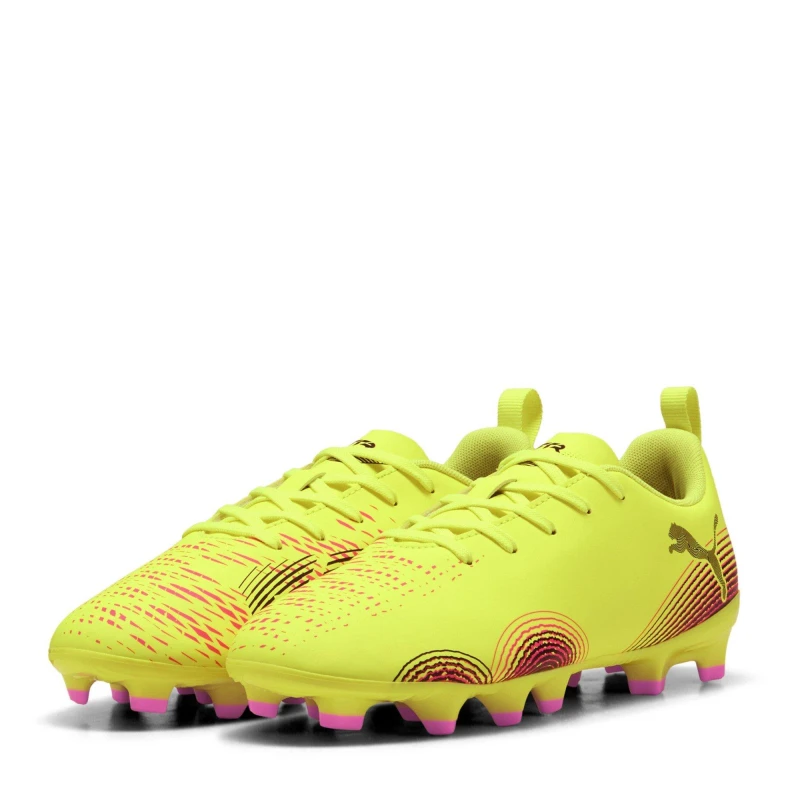 Image of Puma FUTURE 8 PLAY Childrens Artificial Ground Football Boots Yellow/Black male C10 (28)