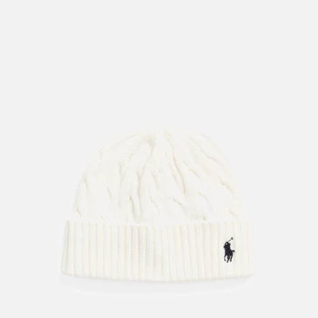 Image of Polo Ralph Lauren Womens Cable Knit Beanie - Clubhouse Cream
