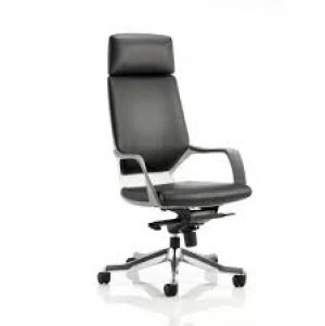 Image of Adroit Xenon White Shell Head Rest Black Leather 520x470x450-535mm Ref