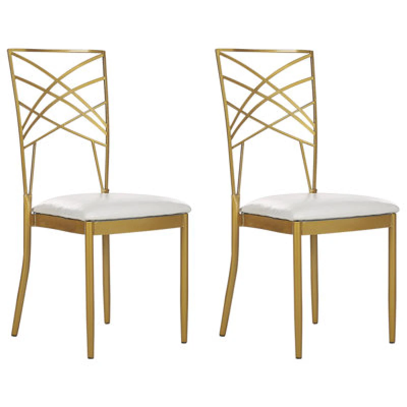 Image of Beliani Set Of 2 Dining Chairs Girard Metal Gold