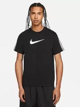 Image of Nike NSW Repeat Short Sleeve T-Shirt - Black/Grey Size M Men