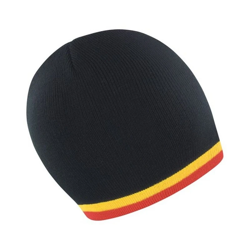 Image of Result Result Men National Belgium Beanie in True Black True Black One Size Male 5063527487124