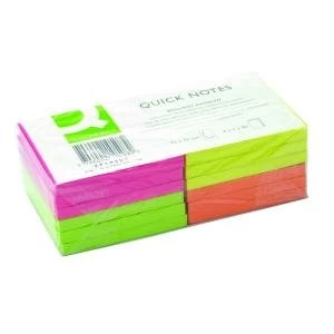 Image of Q-Connect Quick Notes 76 x 76mm Neon Pack of 12 KF10508