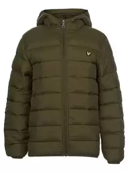 Image of Lyle & Scott Boys Padded Jacket - Dark Olive, Dark Olive, Size Age: 12-13 Years