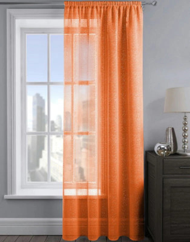 Image of Velosso Alessandria Sheer Voile Panel Slot Top in Orange Size: 137cm width x 183cm drop Orange Unisex 137cm width x 183cm drop