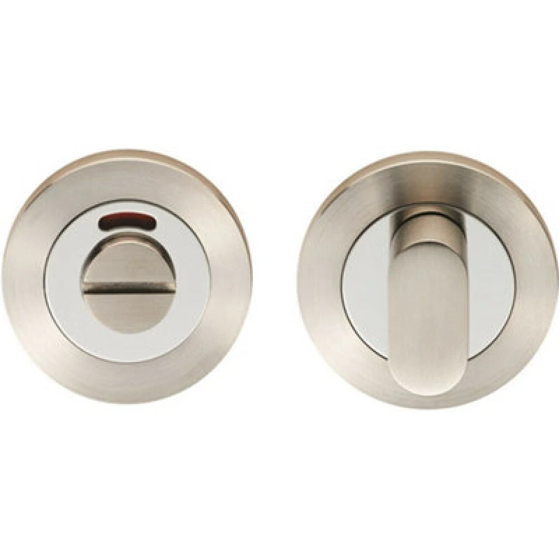 Image of Loops Round Thumbturn Lock and Release Concealed Fix Rose Polished Satin Steel Metallics unisex
