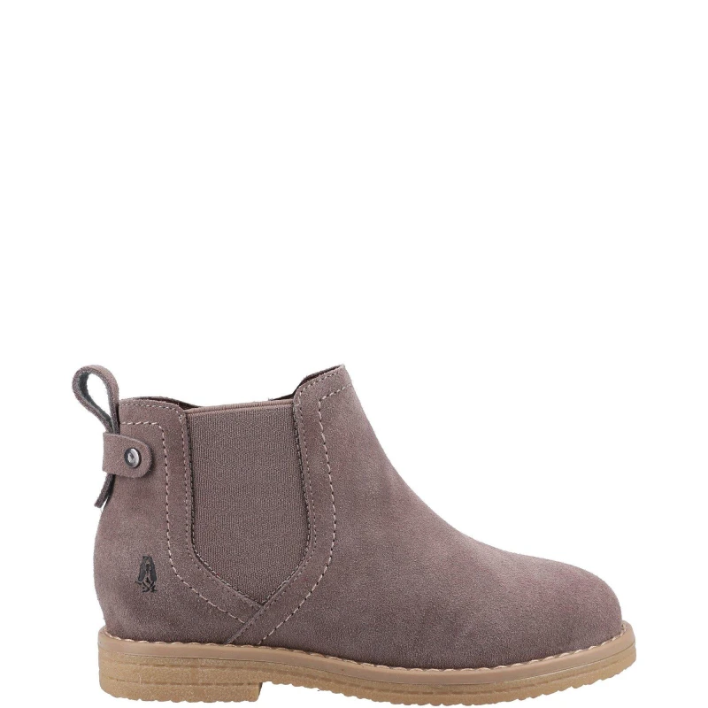 Image of Hush Puppies Girls Mini Maddy Slip On Ankle Chelsea Boots UK Size 12 (EU 30.5) GREY HUS729-GREY-12