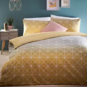 Image of Furn - Spectrum Geometric Print Reversible Duvet Cover Set, Ochre/Grey, Super King