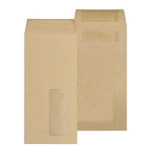Image of New Guardian DL Lightweight Pocket Self Seal Window Envelopes 80gsm Manilla Pack of 1000